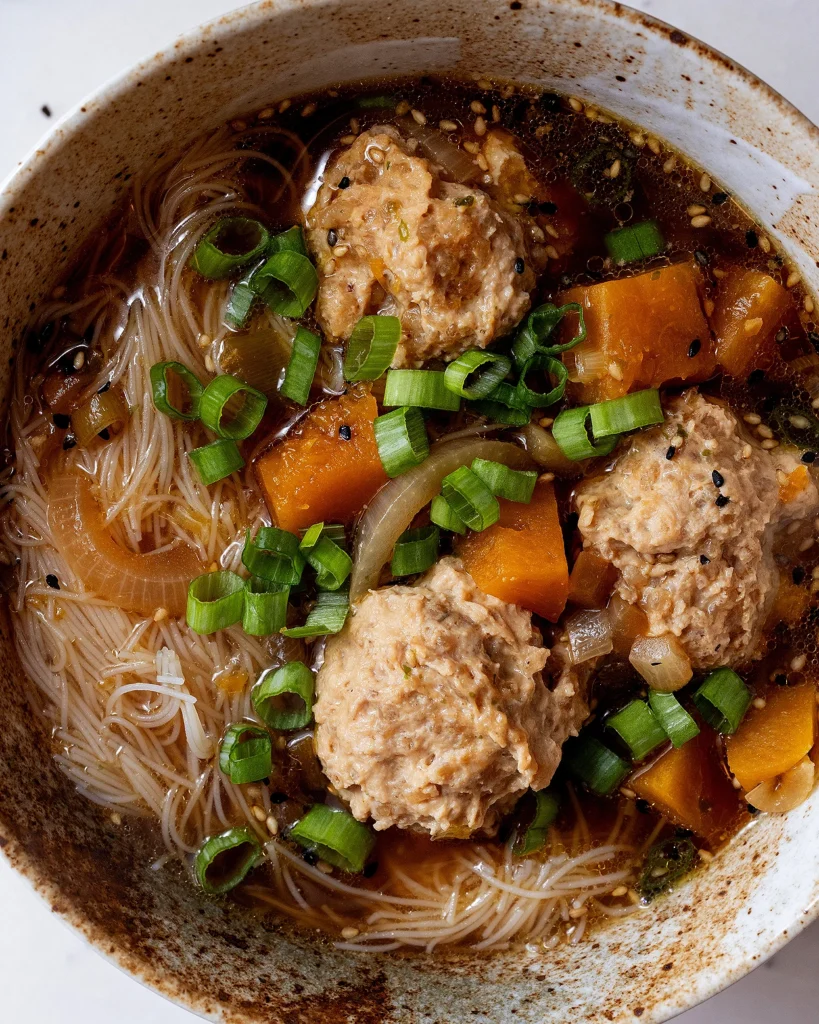 Gluten free chicken meatball soup