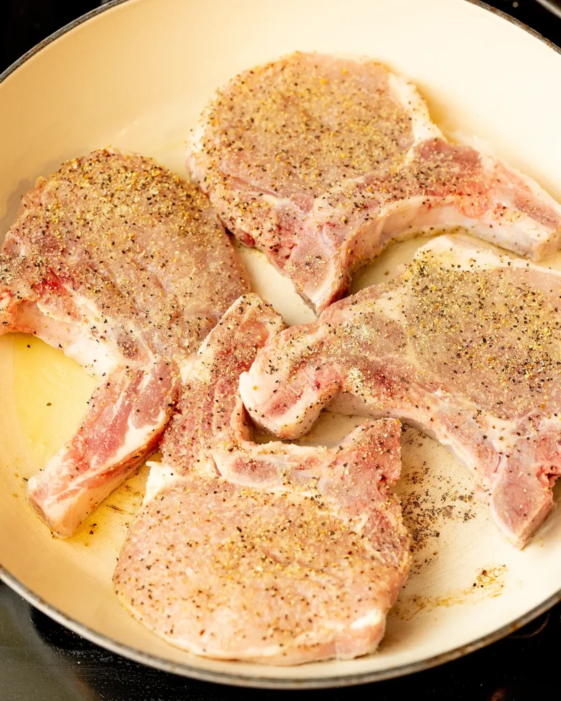 Brown pork chops