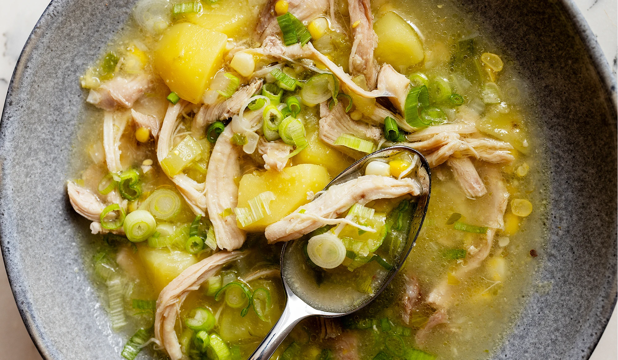 Chicken Corn Soup with Jalapeño