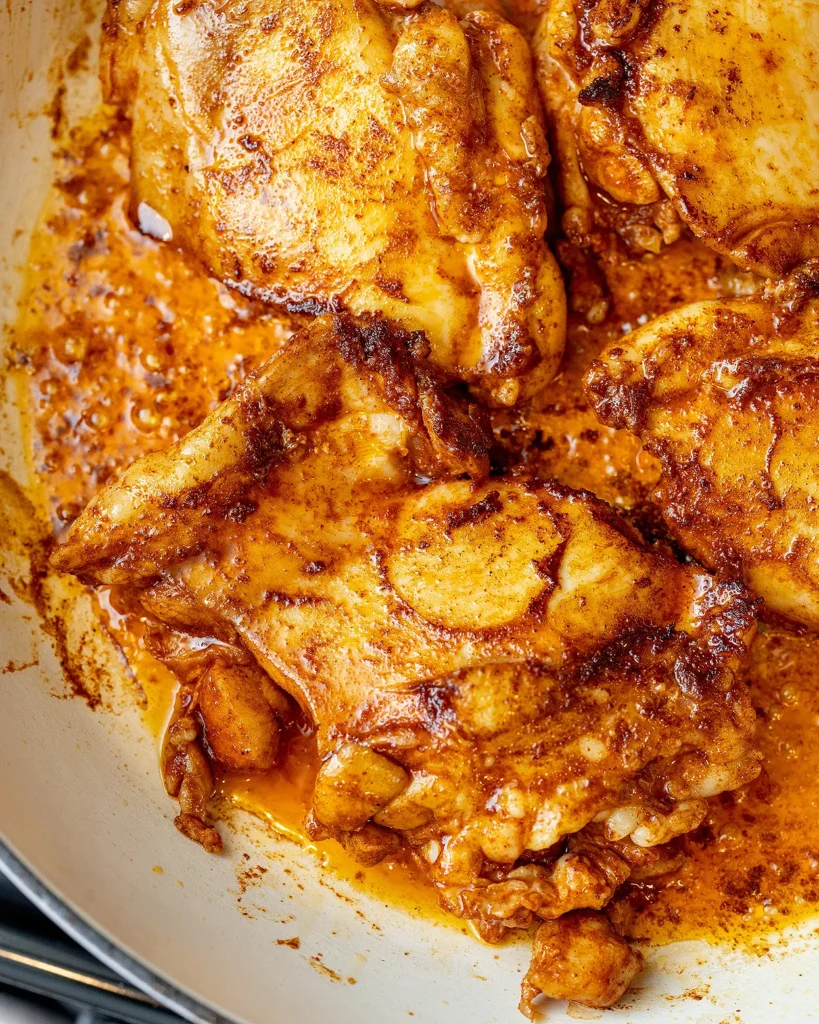 Brown the chicken thighs