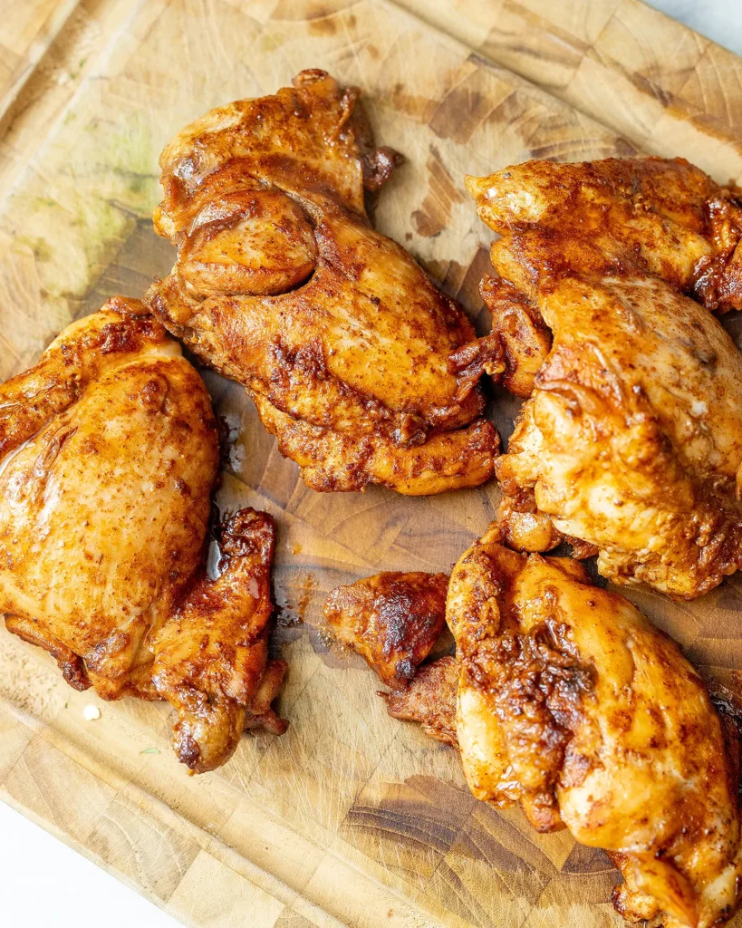 Cooked chicken thighs