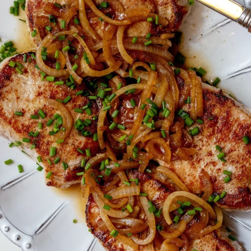 Pork chops with beau monde